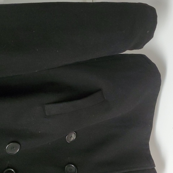 Carbon Mens Large Peacoat Jacket Black Vintage - Picture 2 of 9